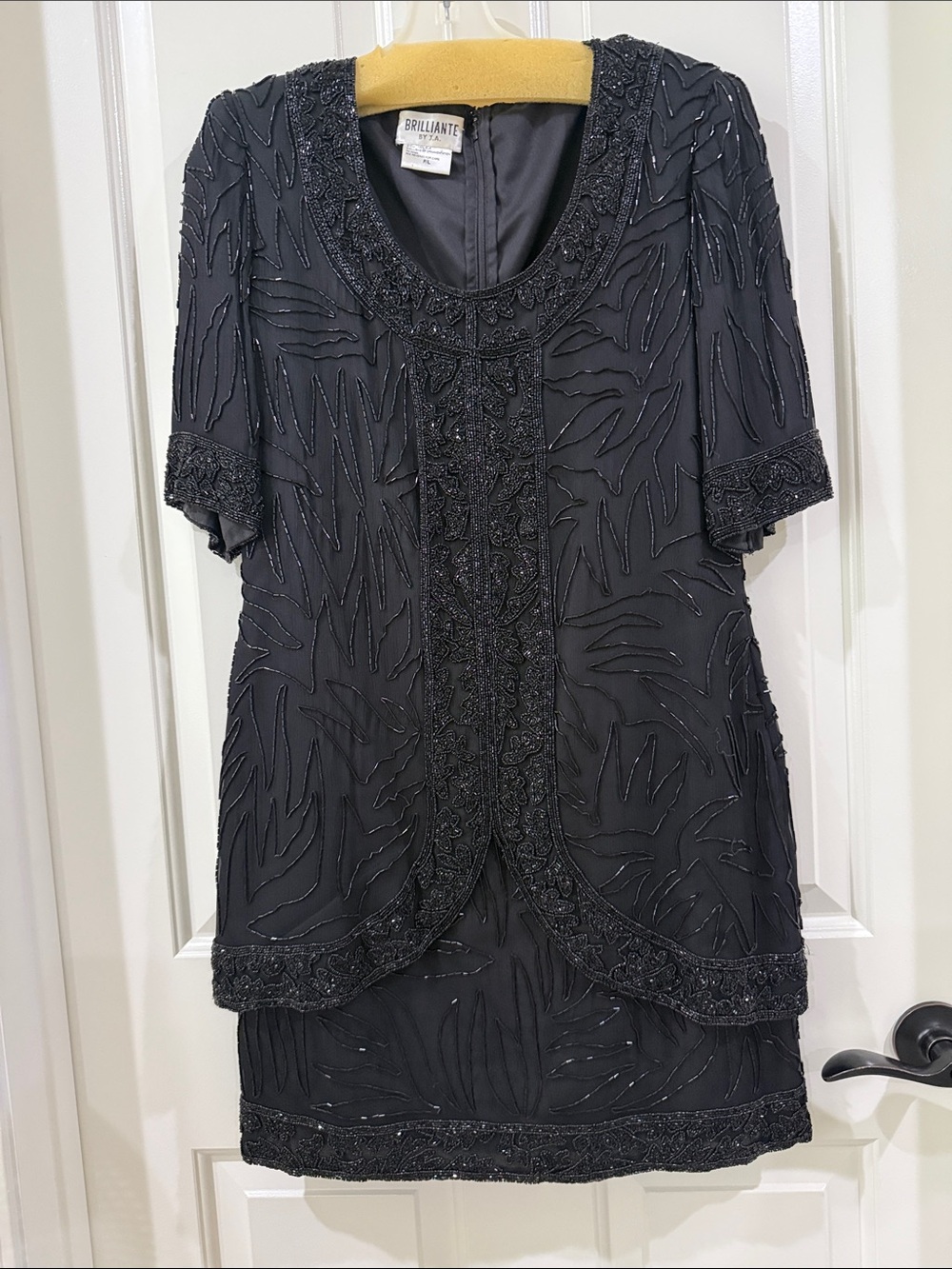 Brilliante By J.A. Beaded Black Occasion Dress